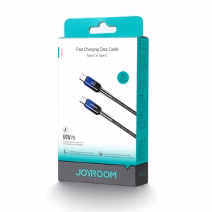 Joyroom S-A42 Crystal-Clear Series 60W USB-C - USB-C -kaapeli 1,2 m - musta