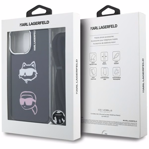 Karl Lagerfeld IML Crossbody Karl&Choupette Head Case for iPhone 16 Pro - Black