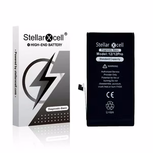 StellarXcell Diagnostic -akku Apple iPhone 12/12 Pro -puhelimiin, 2815 mAh (vakiokapasiteetti + laadukas BMS-kopio)