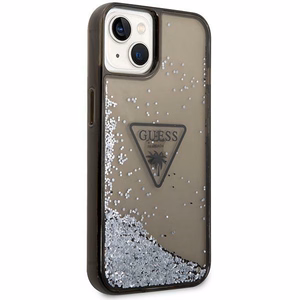 Guess GUHCP14MLFCTPK iPhone 14 Plus 6.7" musta/musta kovakotelo Liquid Glitter Palm Collection -mallisto