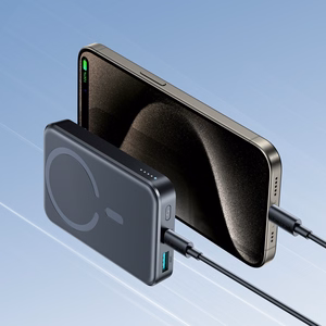 Joyroom JR-W020 20W 10000mAh MagSafe Power Bank + USB-C - USB-C 0.25m kaapeli - Musta