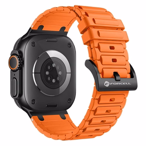 Hihna Apple Watch:lle Forcell F-Design FA06 silikoninen reikä 38 / 40 / 41 mm oranssi