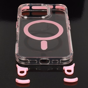 Tel Protect Strap Clear Suojakuori iPhone 17 Pro Max:lle vaaleanpunainen