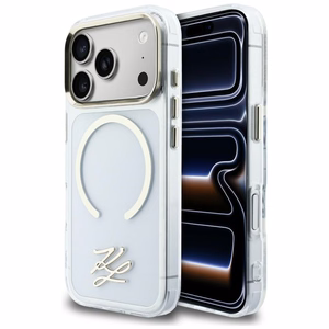 Karl Lagerfeld IML KL Script Logo MagSafe Suojakuori iPhone 17 Pro Maxille - Läpinäkyvä