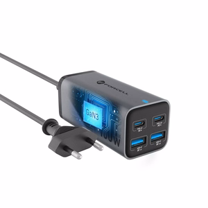 Pöytälaturi Forcell F-Energy GaN III 2 x USB C + 2 x USB A QC4.0 PD 5A 100W VT-49 harmaa