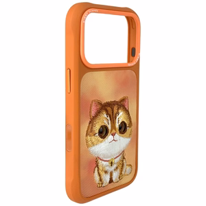 Nimmy Big Eyed Pet 2.0 Cat Suojakuori iPhone 17 Prolle - Oranssi