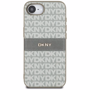DKNY Repeat Texture Pattern Tonal Stripe Suojakuori iPhone 16e:lle - beige
