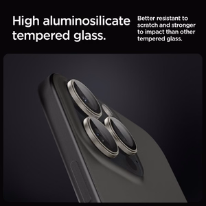 Spigen Optik.tR EZ Fit kameran Näytönsuoja iPhone 14 Pro / Pro Max / 15 Pro / Pro Maxille - Natural Titanium 2 kpl