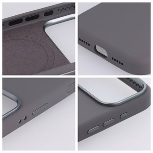 Case for iPhone 15 Forcell F-Protect Frame Premium compatible with Magsafe gray