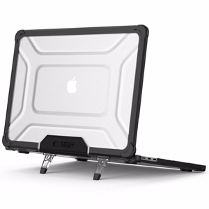 Tech-Protect SmartShell Pro Suojakuori MacBook Air 13 2023-2025 M2 / M3 / M4:lle - läpinäkyvä ja musta