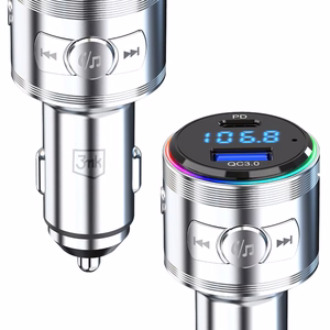3mk Hyper -auton FM-lähetin latauksella, 48 W, QC/PD/PPS, USB 1C1A, hopea