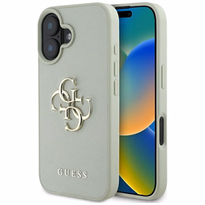 Guess Grained Big 4G Logo Small Classic Logo suojakuori iPhone 16:lle - vihreä
