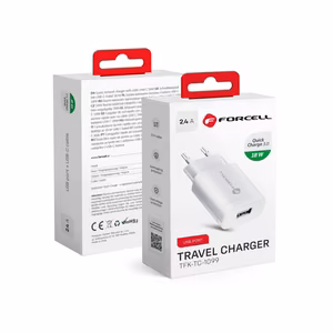 Puhelinlaturi Forcell F-Energy USB A QC3.0 2,4A 18W TFK-TC-1099 valkoinen