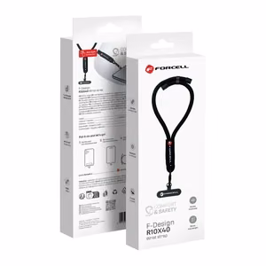 Forcell F-DESIGN R10X40 rannehihna puhelimelle säädettävällä pituudella (max 20cm silmukassa) musta