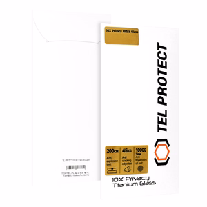 Karkaistu lasi Tel Protect 10X Privacy Titanium iPhone 13 Pro Max:lle (kirjekuori)