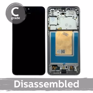 Samsung S731 S25 FE LCD-näyttö kehyksellä / pikimusta / (8/10 purettu)