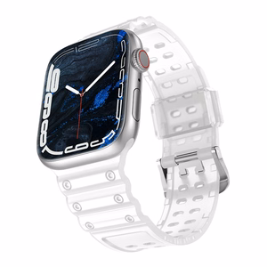 Triple Protection Hihna Apple Watch 38 / 40 / 41 mm ranneke - läpinäkyvä