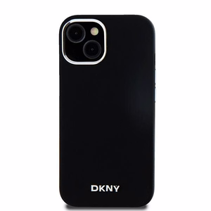 DKNY iPhone 15 / 14 / 13 6.1" Musta Suojakuori Liquid Silicone Metal Logo MagSafe