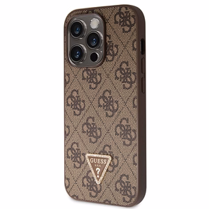 Guess GUHCP14LP4TDSCPW Suojakuori iPhone 14 Pro:lle - ruskea Crossbody 4G Metal Logo