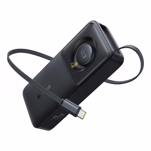 Baseus OS Free2Pull 10000 mAh 30W varavirtalähde integroidulla USB-C-kaapelilla, musta