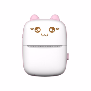 HURC9 Bluetooth Mini Kitty -lämpötulostin sovelluksella - vaaleanpunainen