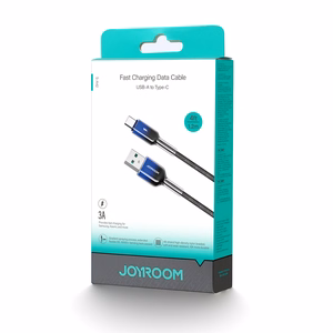 Joyroom S-A42 Crystal-Clear Series 3A USB-A - USB-C -kaapeli 1,2 m - musta