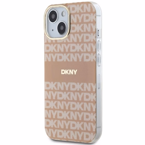 DKNY IML Mono ja Raita MagSafe Suojakuori iPhone 15 / 14 / 13:lle - vaaleanpunainen