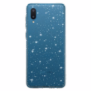 Crystal Glitter Suojakuori Samsung Galaxy A02 hopeinen