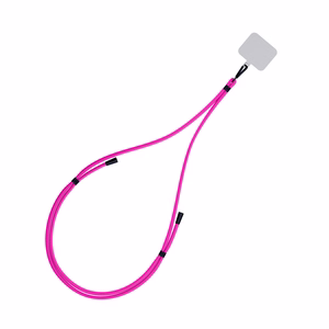 3mk EasyClip puhelimen kaulahihna, vaaleanpunainen (mustat osat)