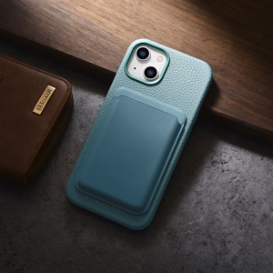 iCarer Litchi Premium Leather Case iPhone 14 Plus Magnetic Leather Case with MagSafe Green (WMI14220711-GN)