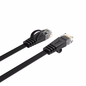 Orico PUG-C6B CAT6 1000Mbps RJ45 Ethernet-verkkokaapeli, litteä LAN, 2m - musta