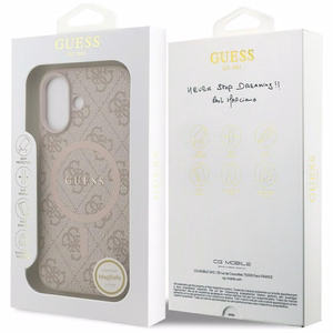 Guess 4G Ring Classic Logo MagSafe Suojakuori iPhone 17 - Vaaleanpunainen