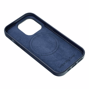 Nahkainen Mag Cover -suojakuori Samsung S25 PLUS:lle yhteensopiva MagSafen kanssa sininen