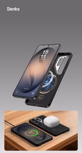 Benks Montage Magnetic Armor Pro Kevlar Metal Frame 600D+1500D Suojakuori Samsung Galaxy S26 Ultra musta