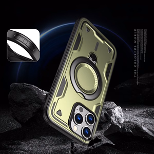 Hybrid Armor Trendy Suojakuori MagSafella iPhone 16 Pro:lle - Vihreä