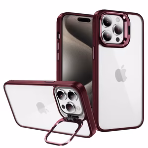 Tel Protect Kickstand Suojakuori + kameran lasi (linssi) iPhone 11 Pro Max:lle viininpunainen