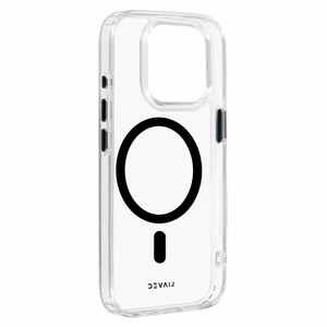 Liavec Glossy Magsafe läpinäkyvä suojakuori iPhone 13 Pro:lle musta