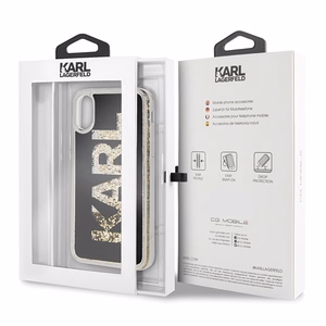 Karl Lagerfeld Karl Logo Glitter iPhone X/Xs kotelo - Musta