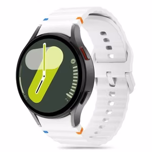 Tech-Protect Silikoninen Sport Samsung Galaxy Watch 4/5/5 Pro/6/7/FE Hihna Valkoinen