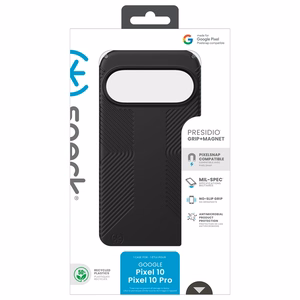 Speck Presidio2 Grip Magnet case for Google Pixel 10 / 10 Pro, Black / Slate Grey