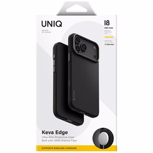 Uniq Keva EDGE Magclick Charging -suojakuori iPhone 18 Pro Max / 17 Pro Max – musta