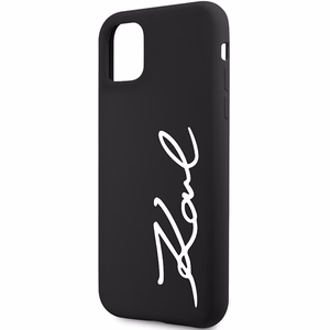 Karl Lagerfeld KLHCN61SKSVGK iPhone 11 / Xr 6.1 musta/musta kovakuori Silicone Signature