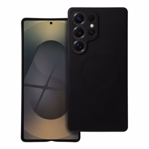 Silikoninen Mag Cover Samsung S25 ULTRA:lle yhteensopiva MagSafen kanssa musta