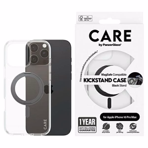 CARE by PanzerGlass Feature Kickstand suojakuori iPhone 16 Pro Max 6.9' musta/musta MagSafe 1324