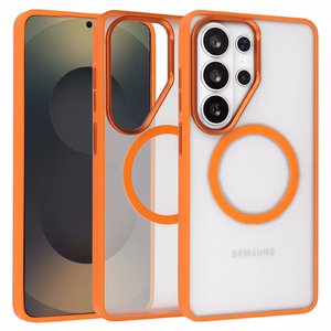 Liavec Soft Suojakuori Metal Frame Samsung Galaxy S26 Ultra:lle oranssi