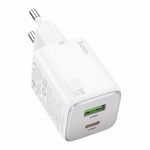 Puhelinlaturi Hoco USB A + USB C QC3.0 PD 3A 20W N41 valkoinen