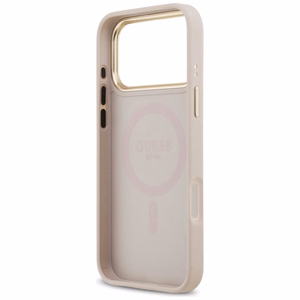 GUESS Suojakuori IPHONE 17 Pro Max MagSafe GUHMP17XPSAMSECP (PU W/ Peony Hot Stamp) vaaleanpunainen