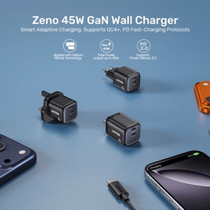 2x GAN 45 W verkkolaturi, 2x USB-C PD, QC