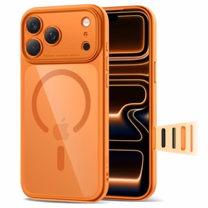 Tech-Protect Magpeak MagSafe CC Suojakuori iPhone 17 Pro:lle - Läpinäkyvä oranssi
