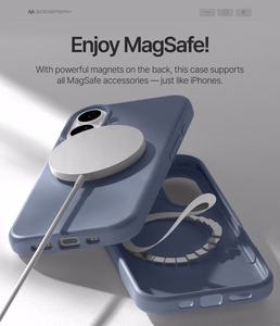 Mercury Pure MagSafe Silicon Suojakuori Apple iPhone 17 laventelin harmaa
